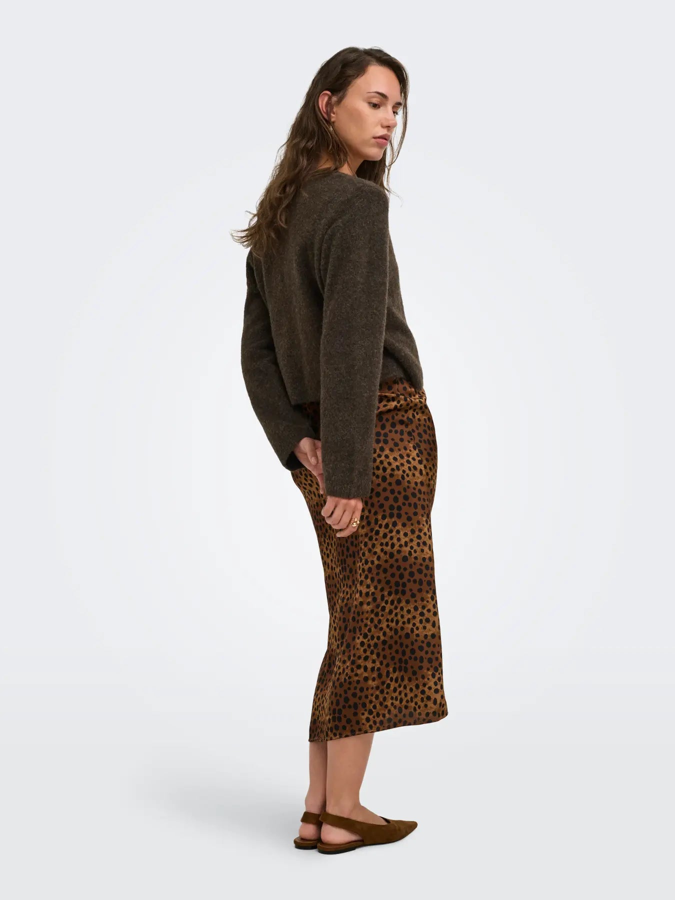 ONLY LIVA WRAP CARDIGAN - CHOCOLATE