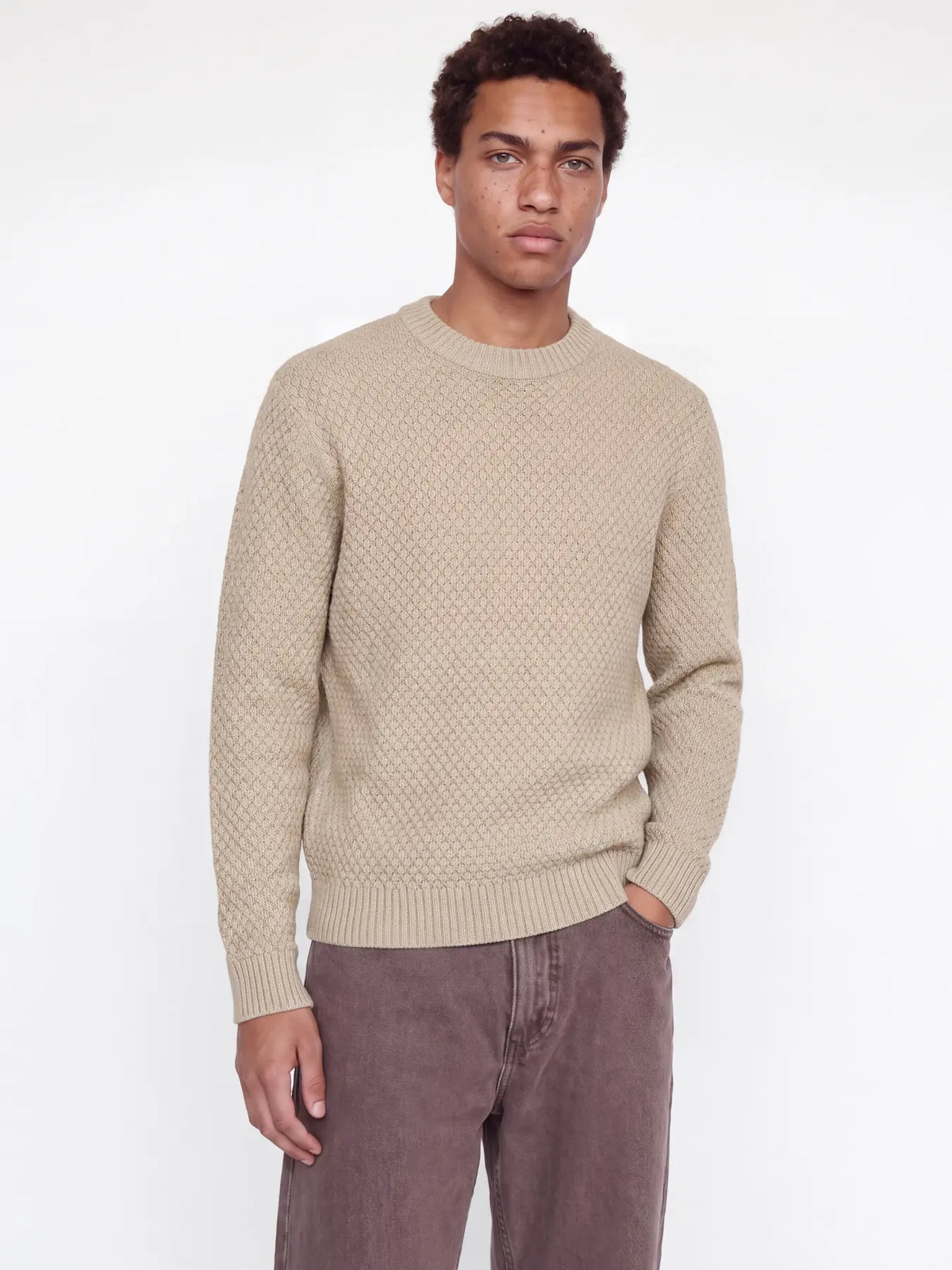 JJ BLAKE KNIT CREW NECK PULLOVER - MOONBEAM