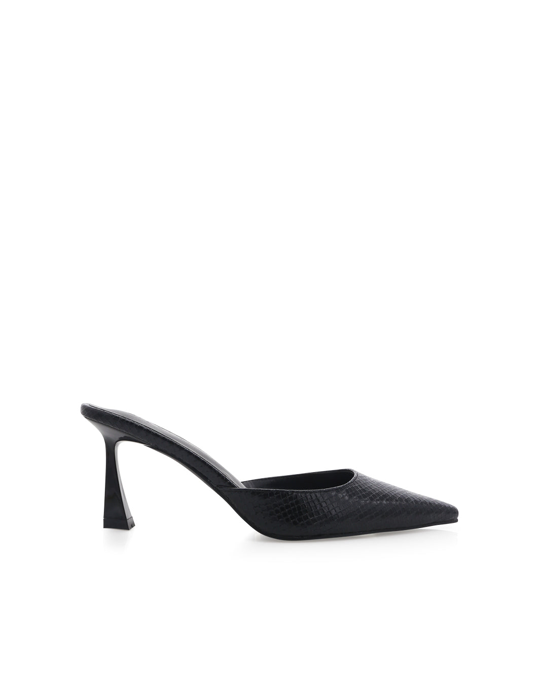 BILLINI YOVANNI OPEN BACK HEELS - BLACK SCALE