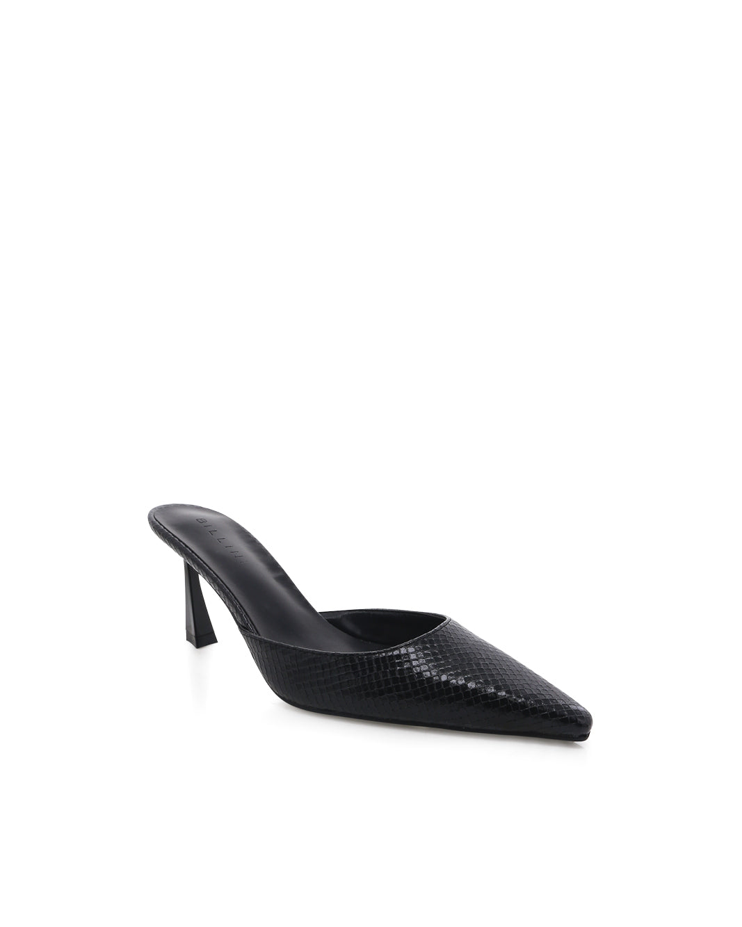 BILLINI YOVANNI OPEN BACK HEELS - BLACK SCALE