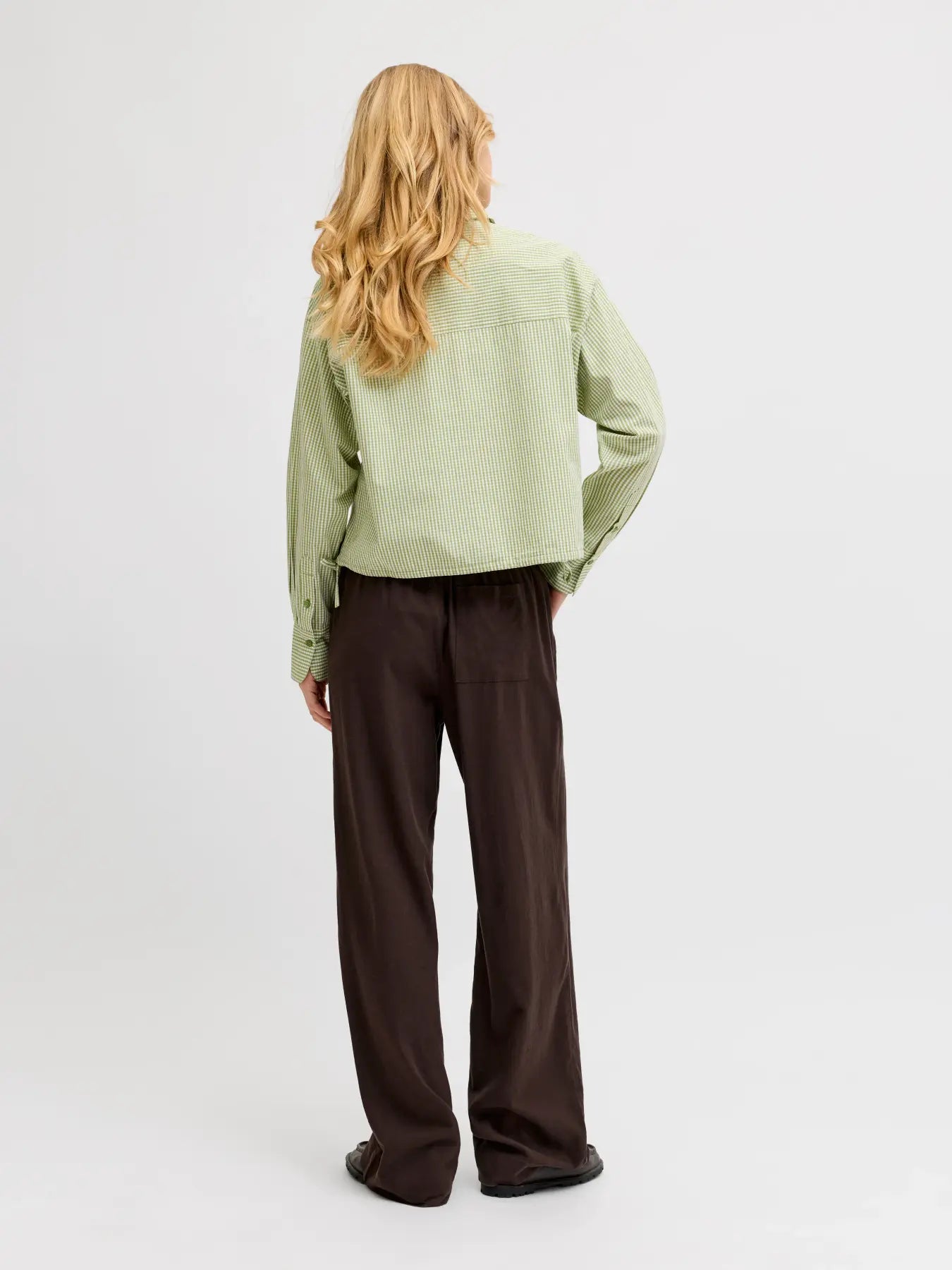 JJXX ALMIRA LINEN LOOSE PANT - SEAL BROWN