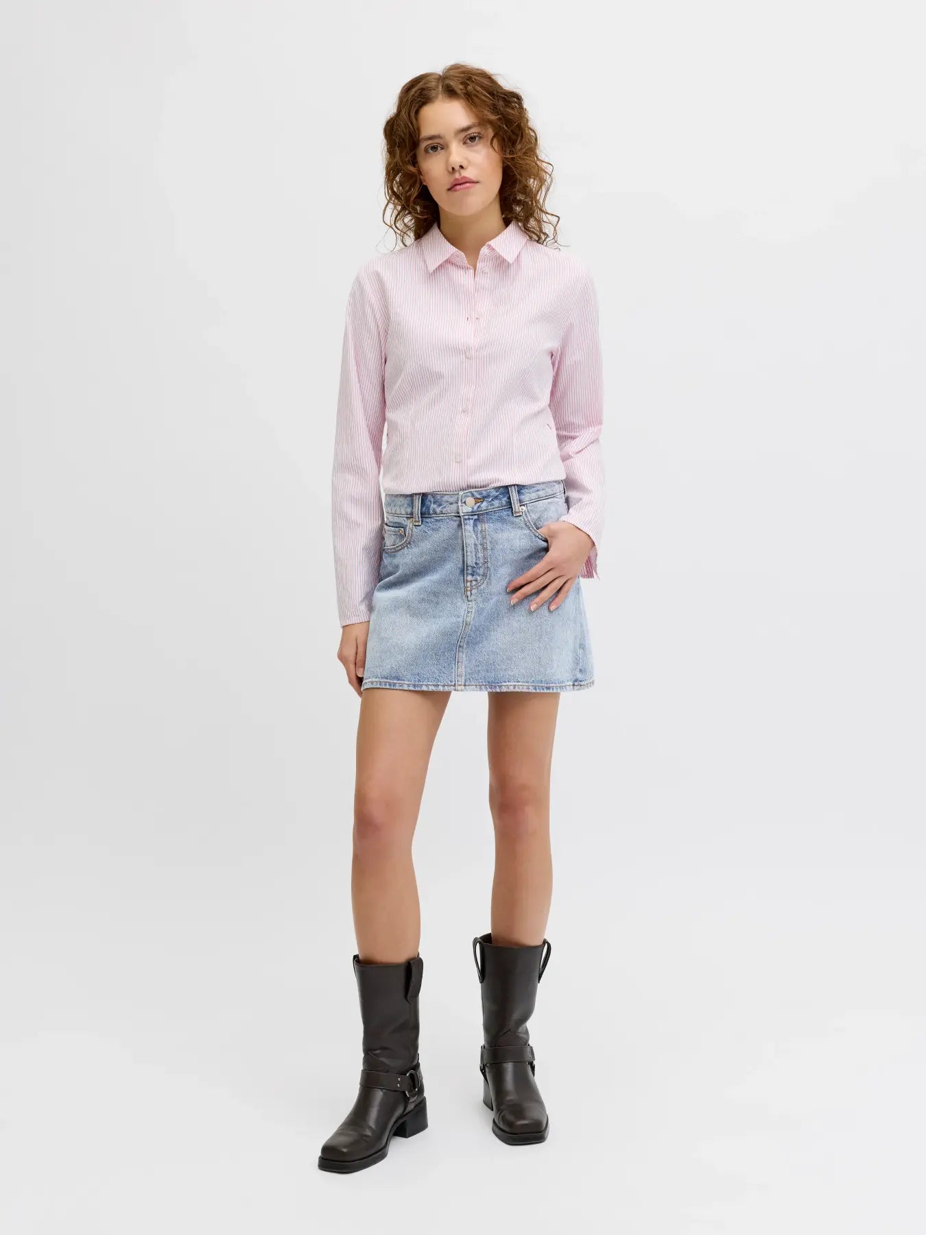 JJXX LAURA DENIM SKIRT - LIGHT BLUE DENIM