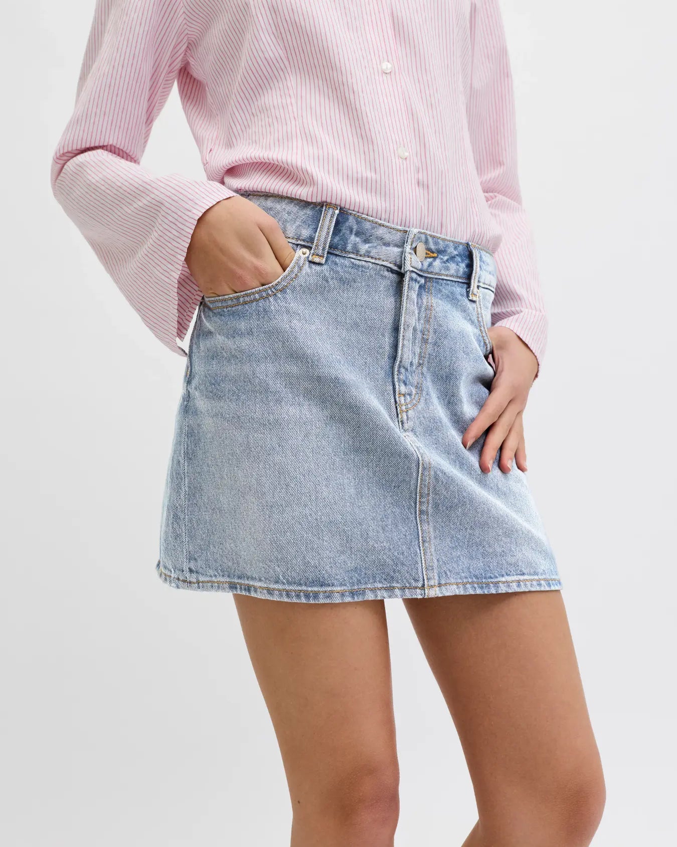 JJXX LAURA DENIM SKIRT - LIGHT BLUE DENIM