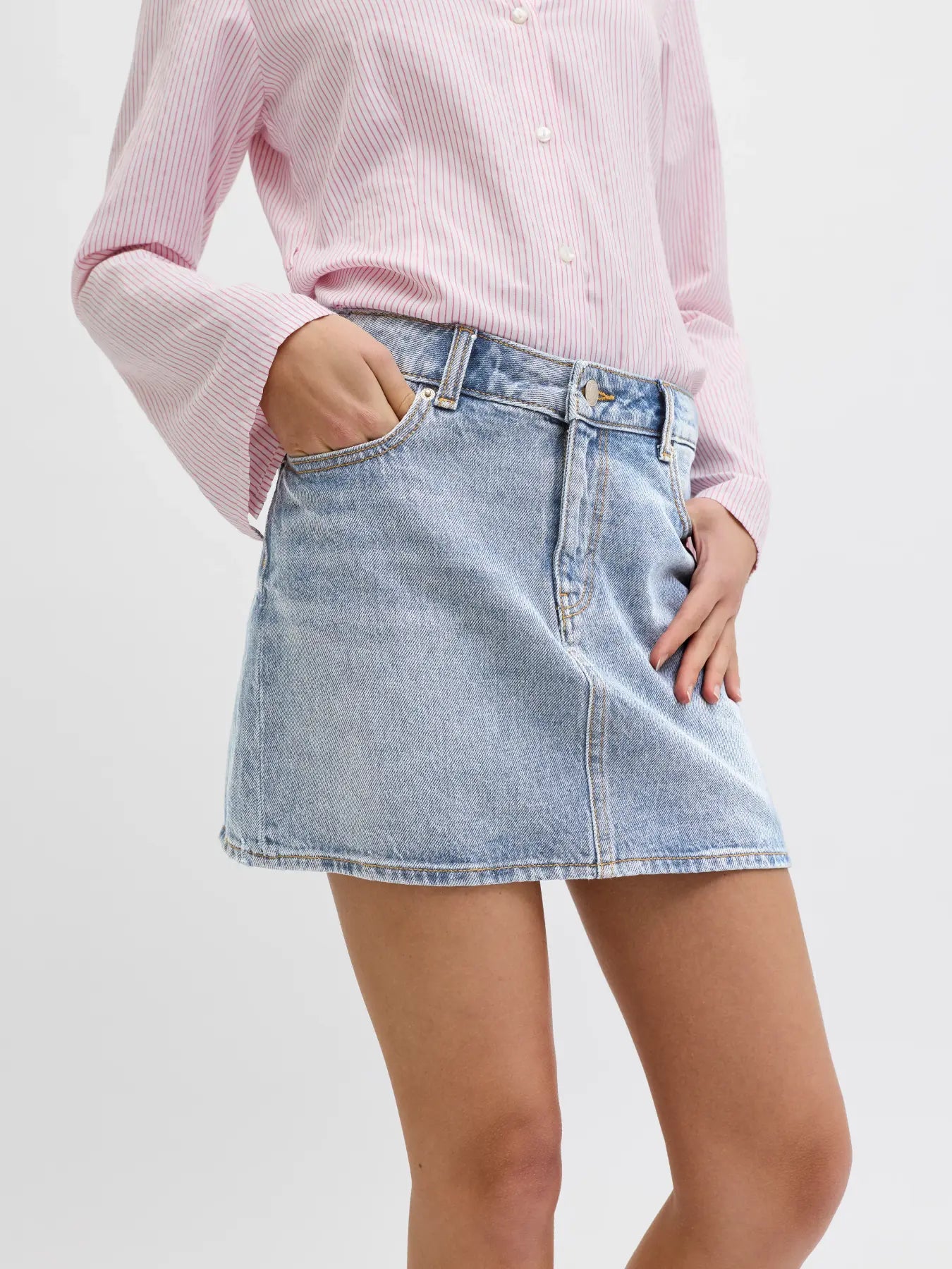 JJXX LAURA DENIM SKIRT - LIGHT BLUE DENIM