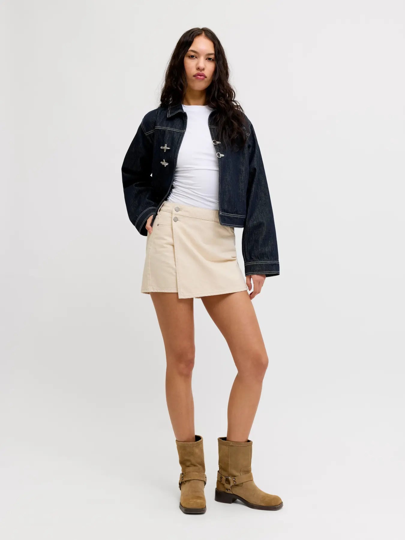 JJXX GRETA DENIM SKORT - ECRU