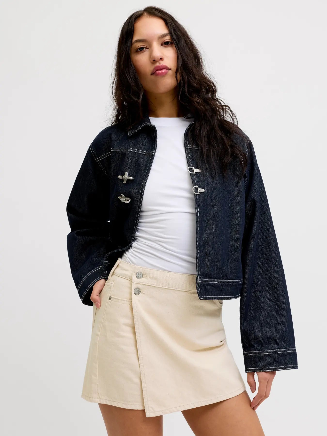 JJXX GRETA DENIM SKORT - ECRU