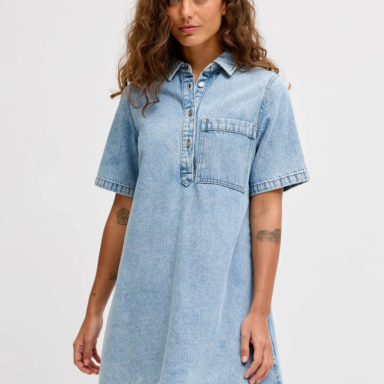 JJXX AMARA DENIM DRESS - LIGHT WASH