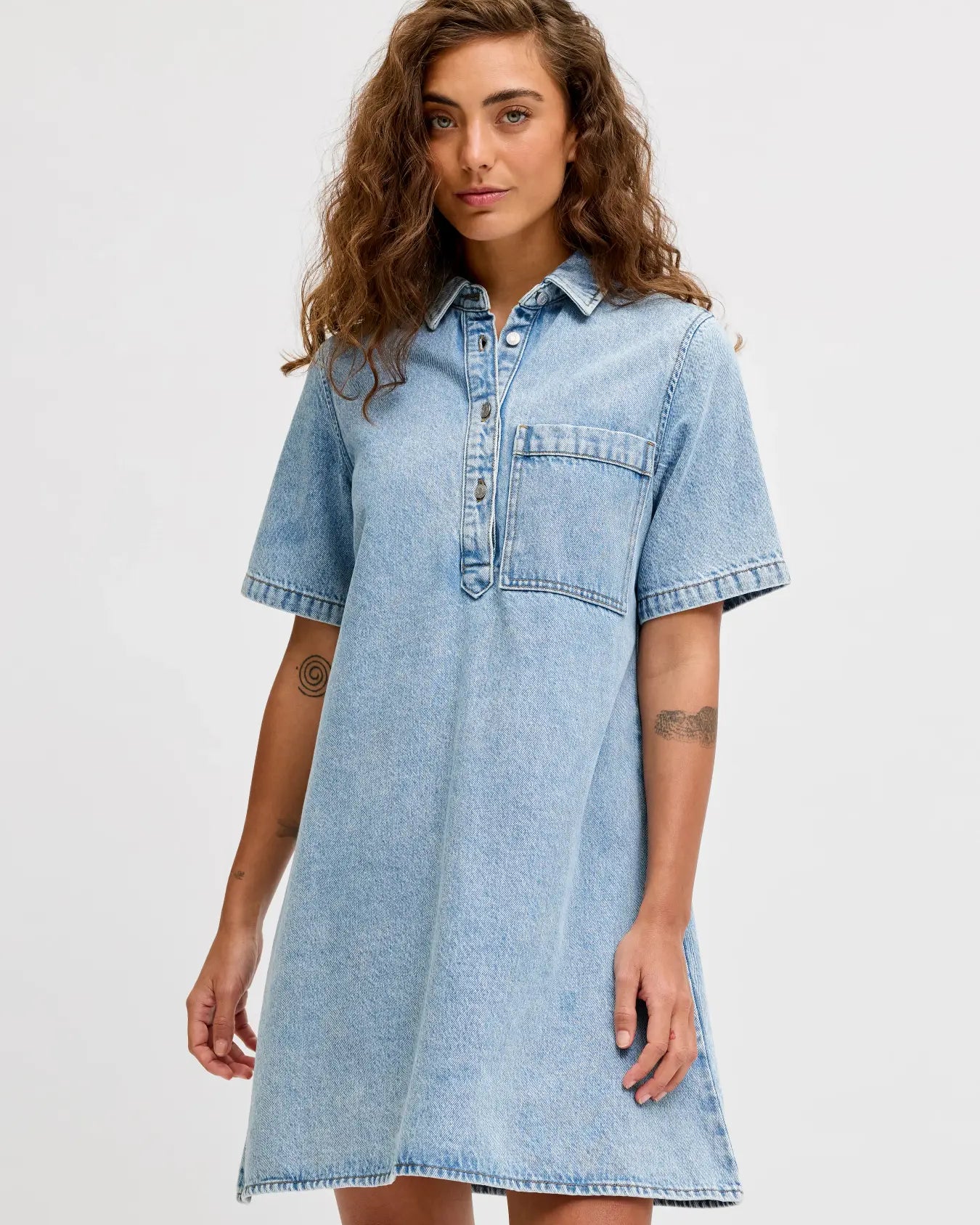 JJXX AMARA DENIM DRESS - LIGHT WASH