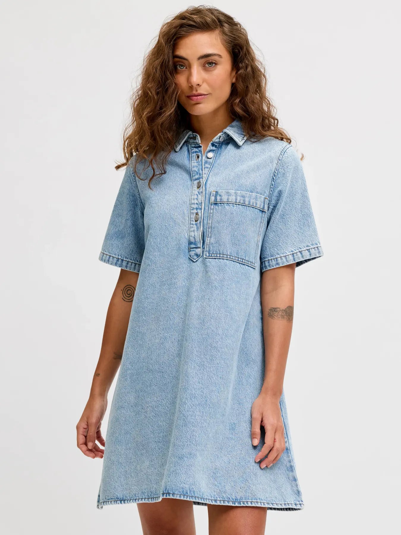 JJXX AMARA DENIM DRESS - LIGHT WASH
