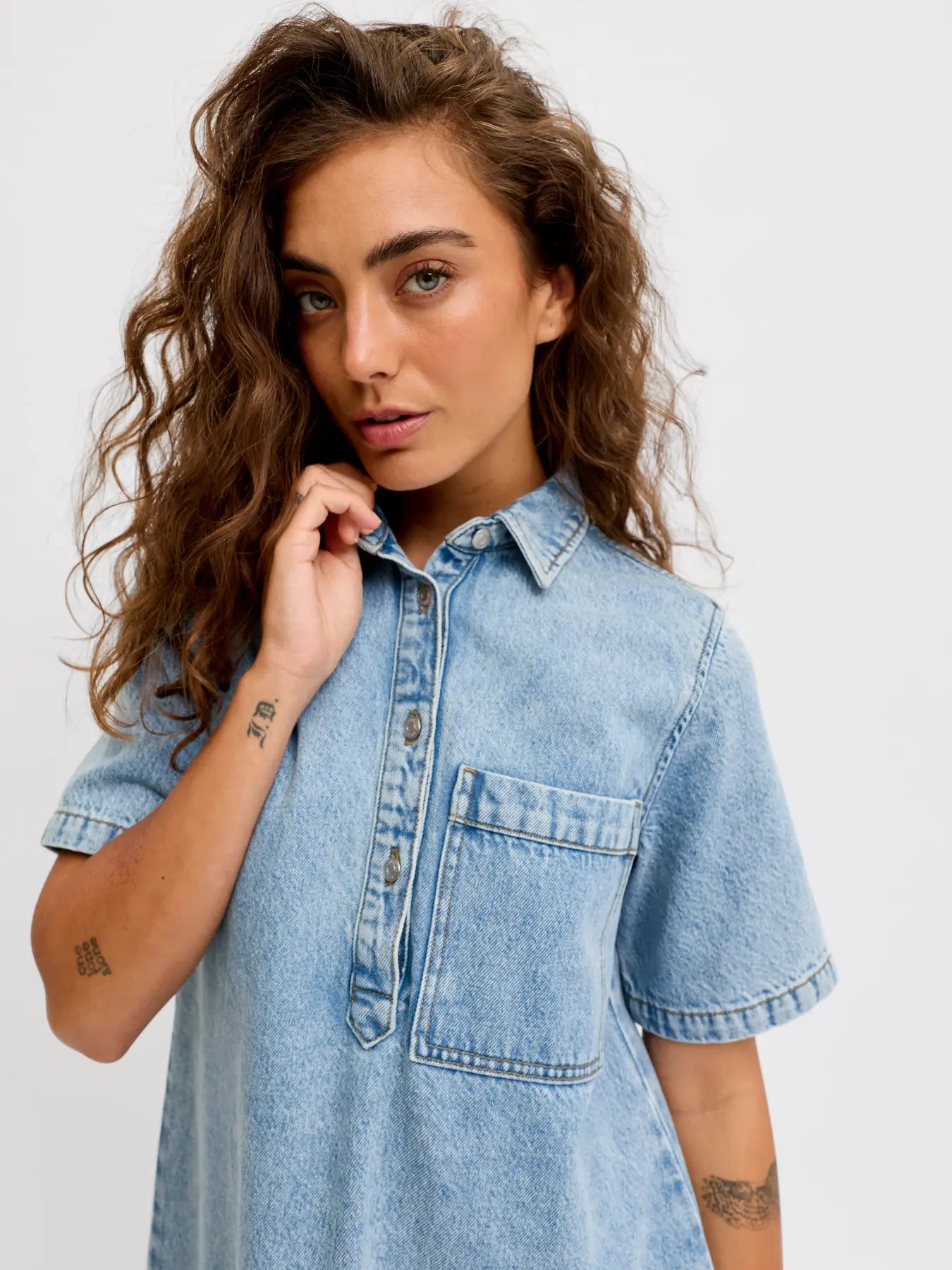 JJXX AMARA DENIM DRESS - LIGHT WASH