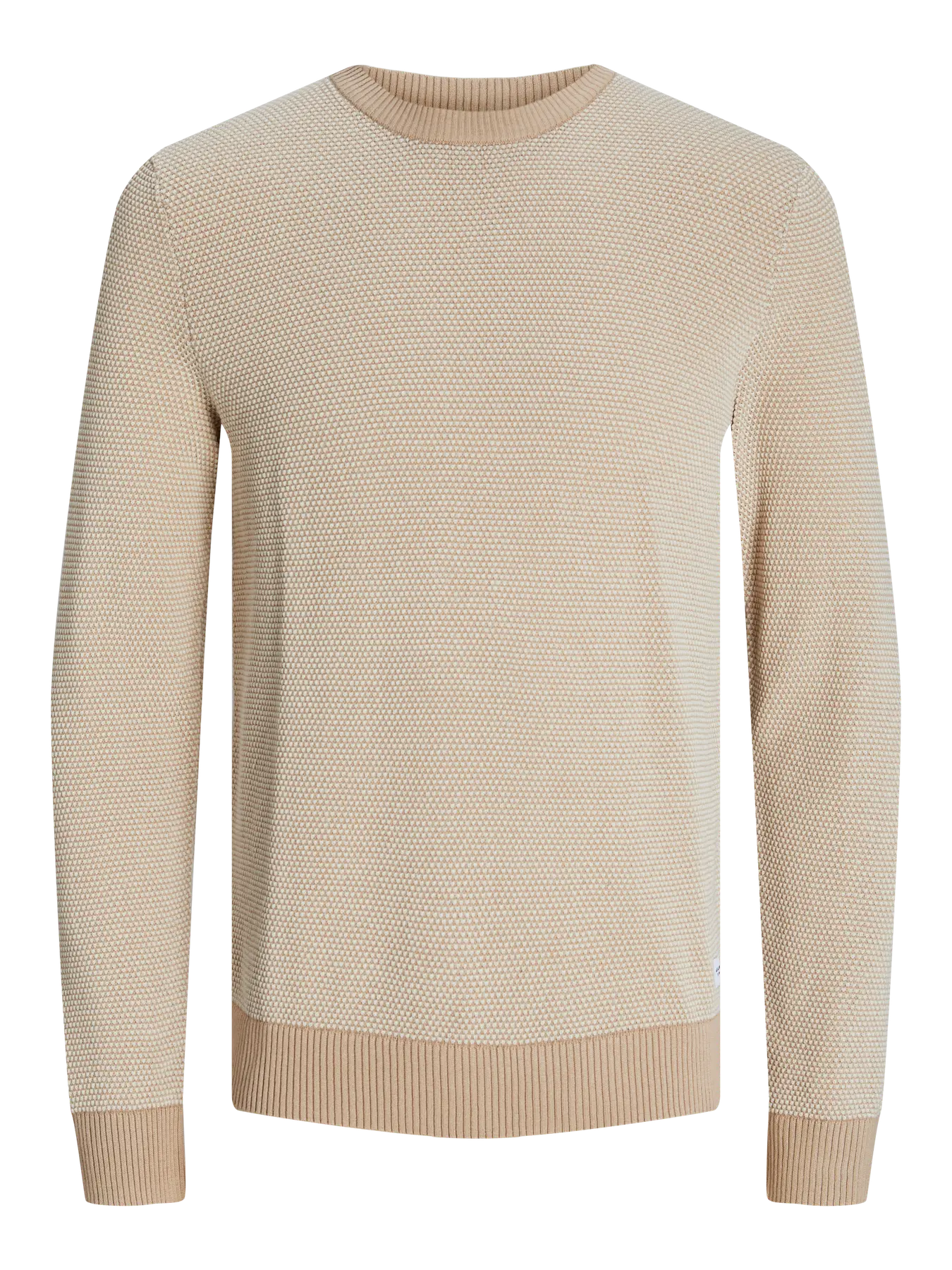 JJ GLOBE KNIT CREW NECK SWEATER - OATMEAL