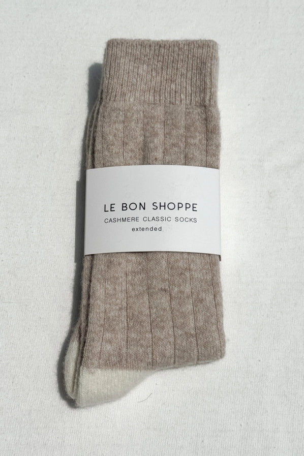 LE BON SHOPPE EXTENDED CASHMERE SOCKS - FAWN