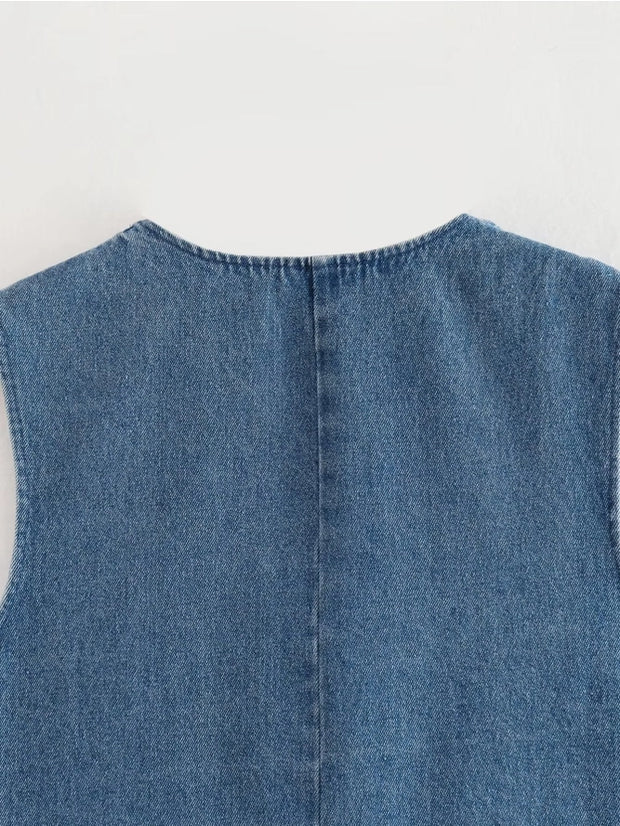 DAN DENIM VEST - MEDIUM WASH