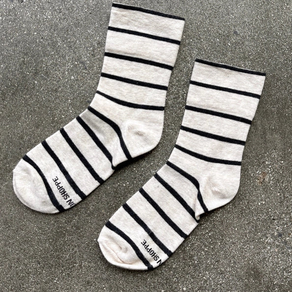 LE BON SHOPPE WALLY SOCKS - GRAIN STRIPE