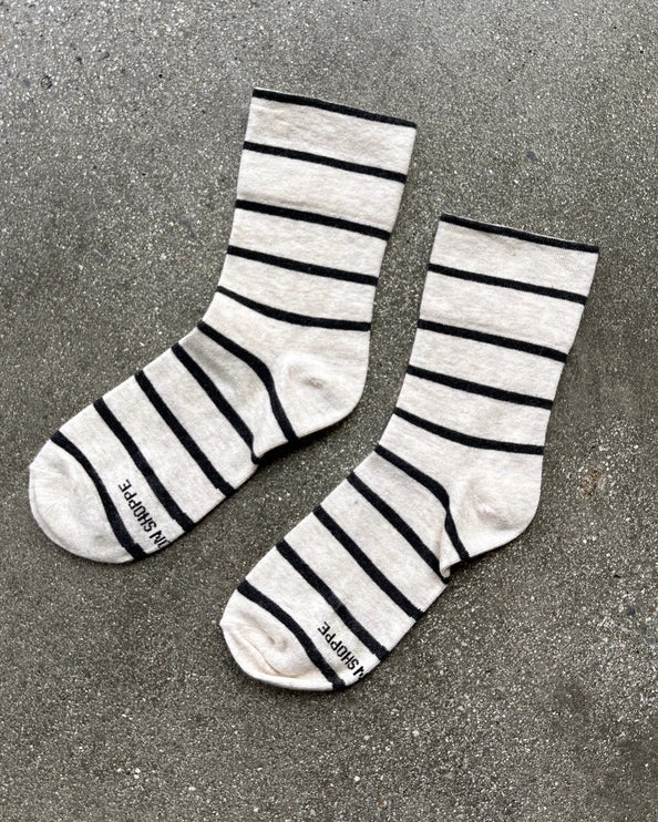 LE BON SHOPPE WALLY SOCKS - GRAIN STRIPE