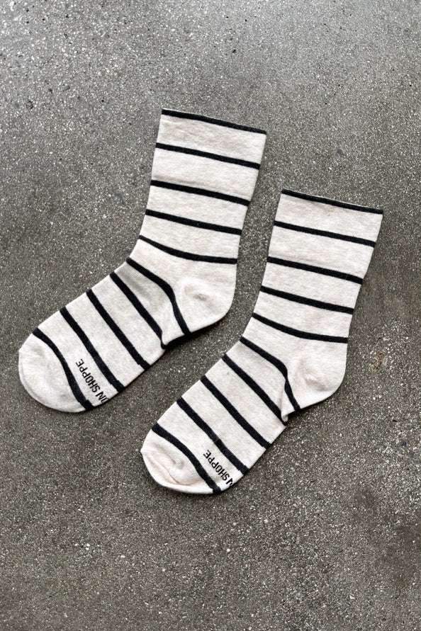 LE BON SHOPPE WALLY SOCKS - GRAIN STRIPE