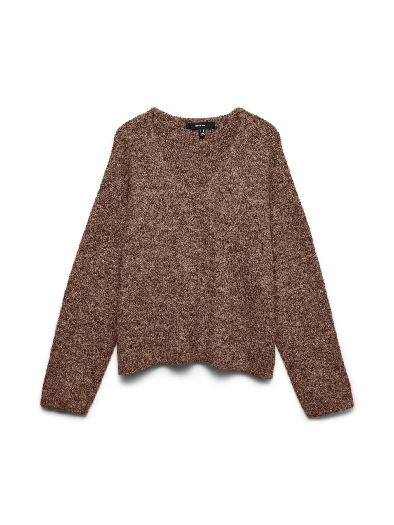 VM BERRY LS V NECK PULLOVER - COCOA BROWN