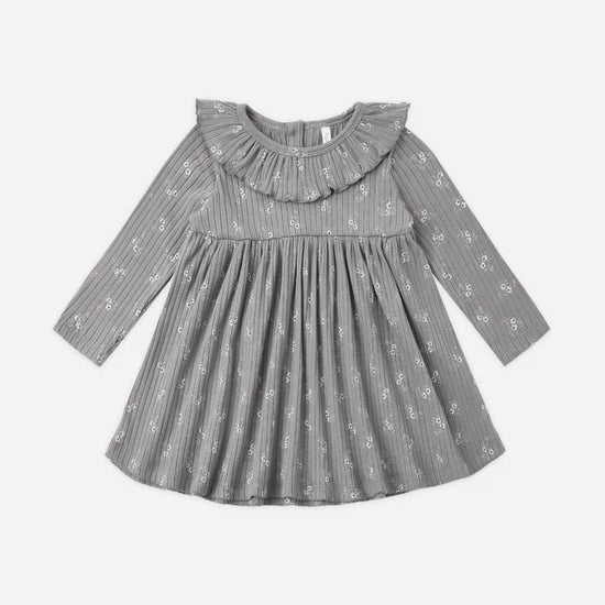 RYLEE + CRU RUFFLE COLLAR DRESS - SLATE BLOOM