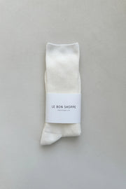 LE BON SHOPPE TROUSER SOCKS - CLASSIC WHITE