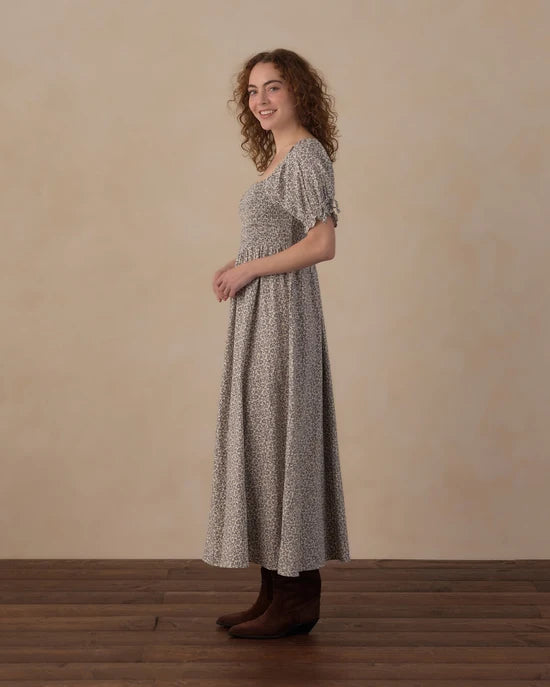 RYLEE + CRU DALLAS MIDI PRINTED DRESS - SLATE FLORAL
