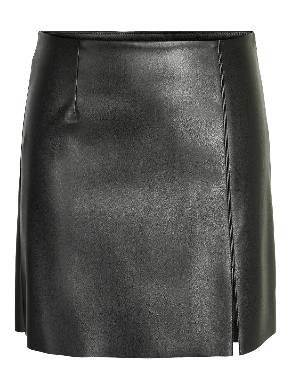 NM CLARA FAUX LEATHER SKIRT - BLACK