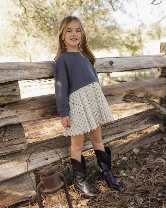 RYLEE + CRU SWEATSHIRT DRESS - VINTAGE FLEUR