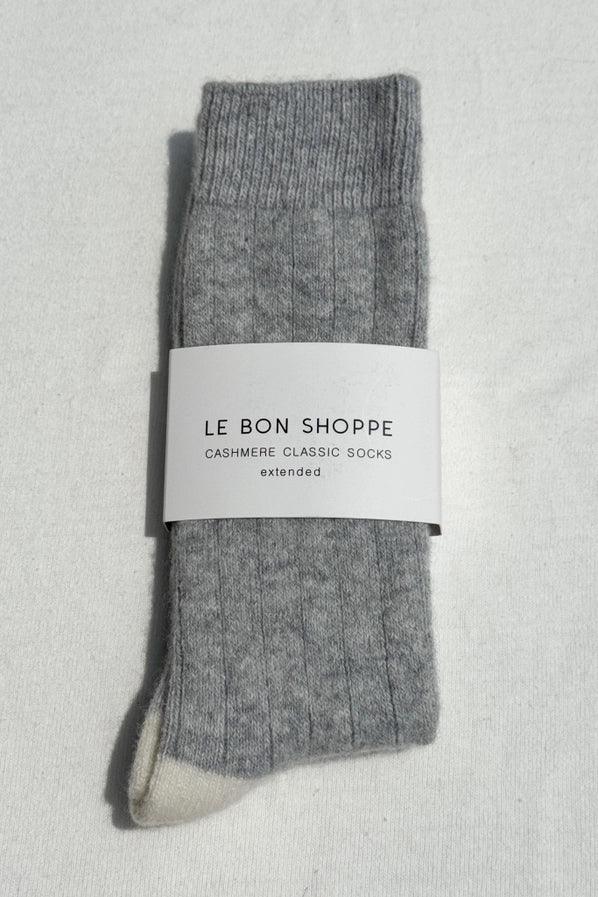 LE BON SHOPPE EXTENDED CASHMERE SOCKS - GREY