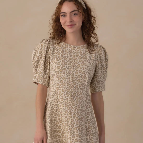 RYLEE + CRU LEVI MINI DRESS - LIGHT LEOPARD
