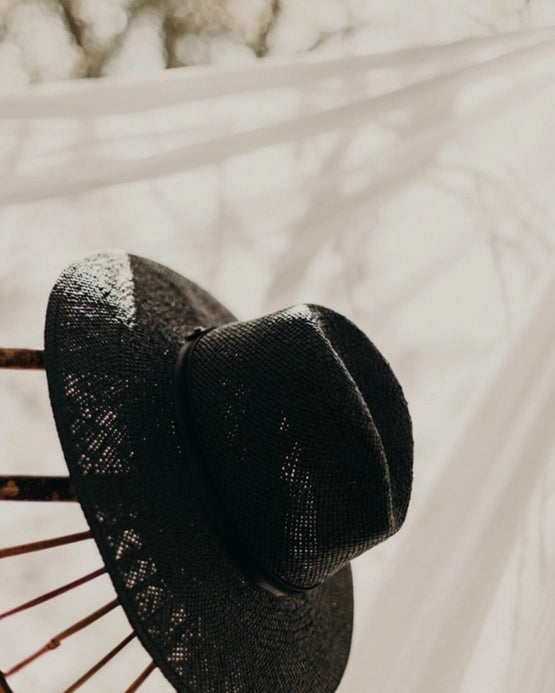 WEST VON BLAKE PAPER STRAW HAT - BLACK