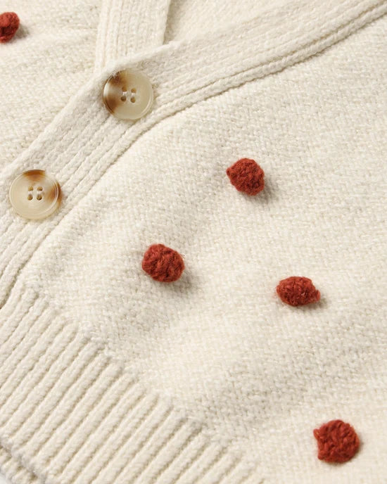 RYLEE + CRU BOBBLE CARDIGAN - RUBY