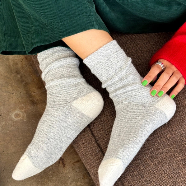 LE BON SHOPPE WOOL WAFFLED SOCKS - STONE