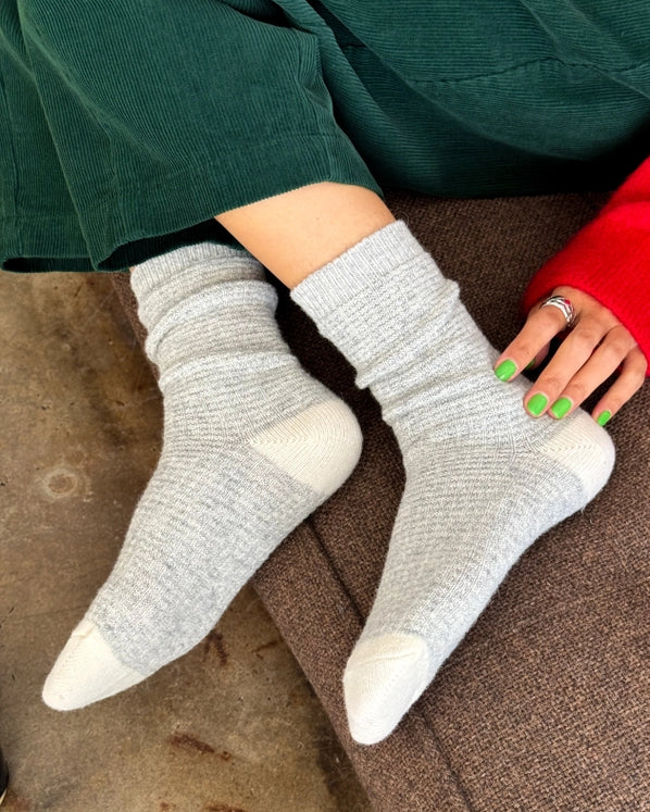 LE BON SHOPPE WOOL WAFFLED SOCKS - STONE