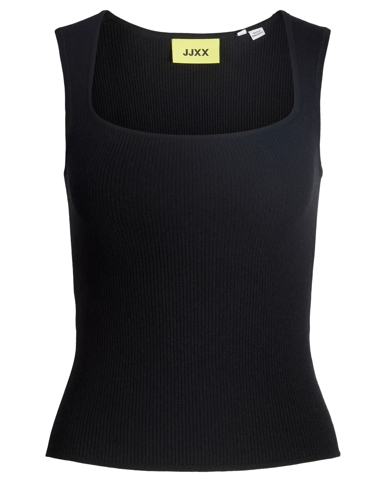 JJXX POSIE SQ NECK RIBBED TANK - BLACK