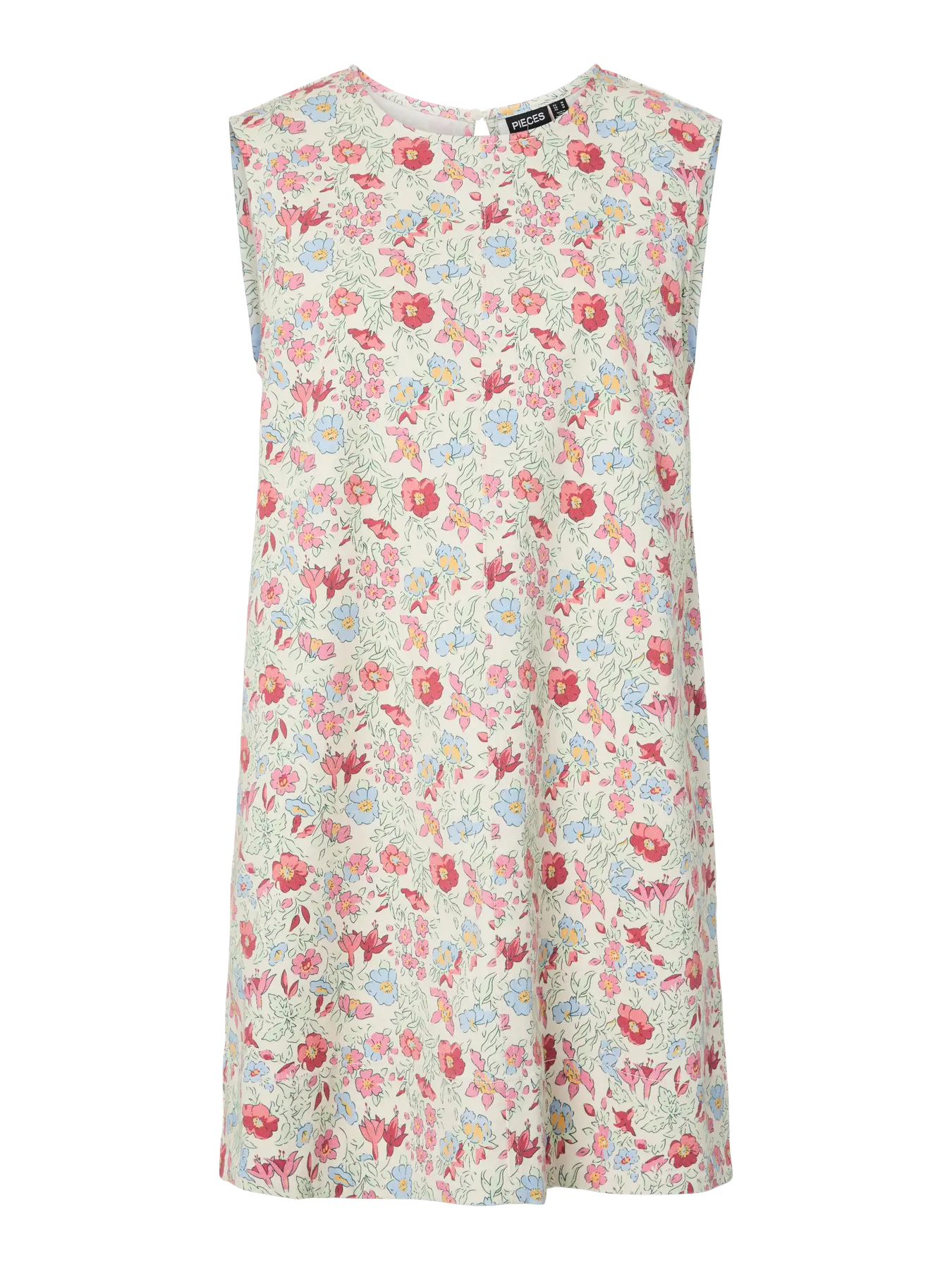 PIECES ALUME PRINTED DENIM DRESS - BIRCH FLOWER