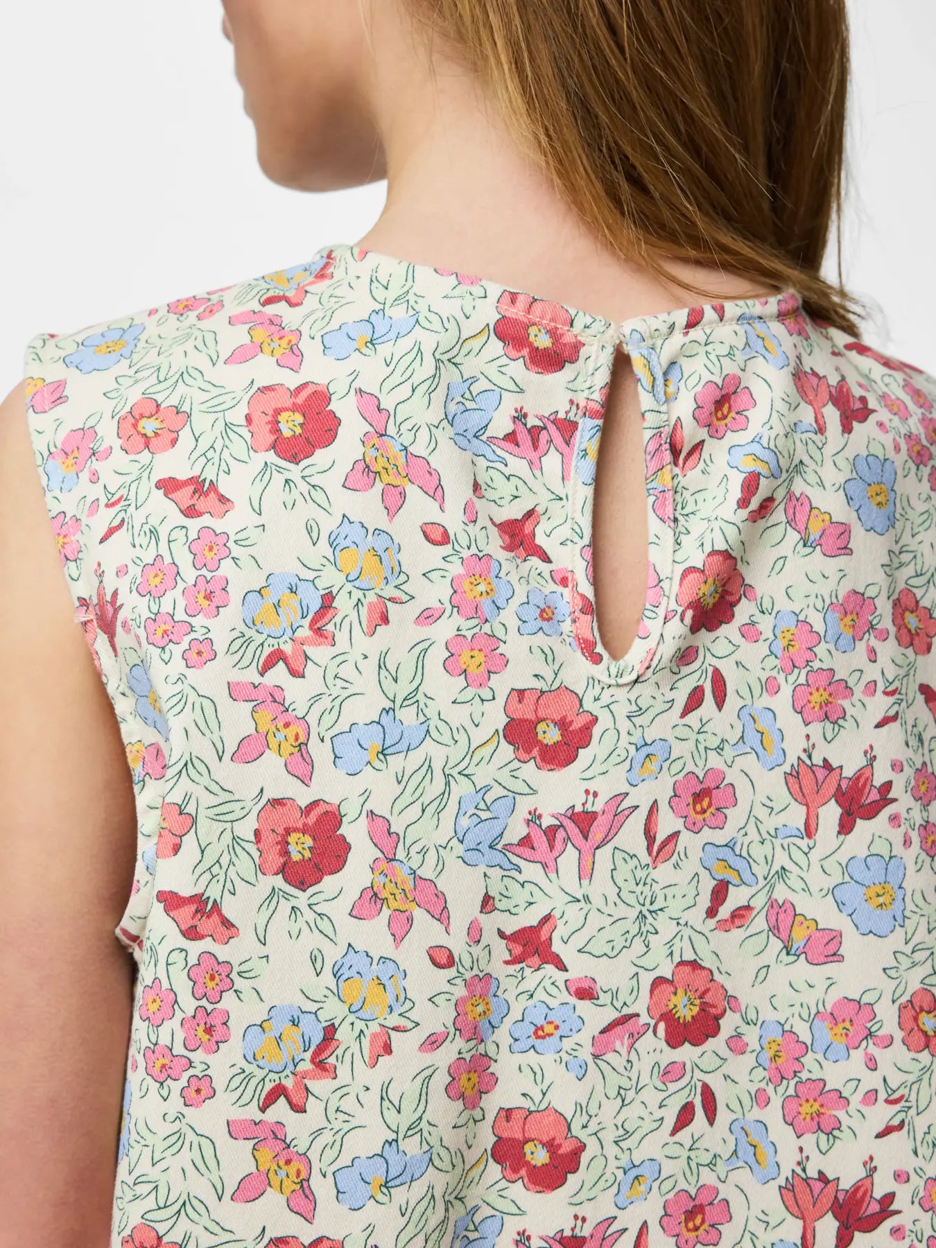 PIECES ALUME PRINTED DENIM DRESS - BIRCH FLOWER