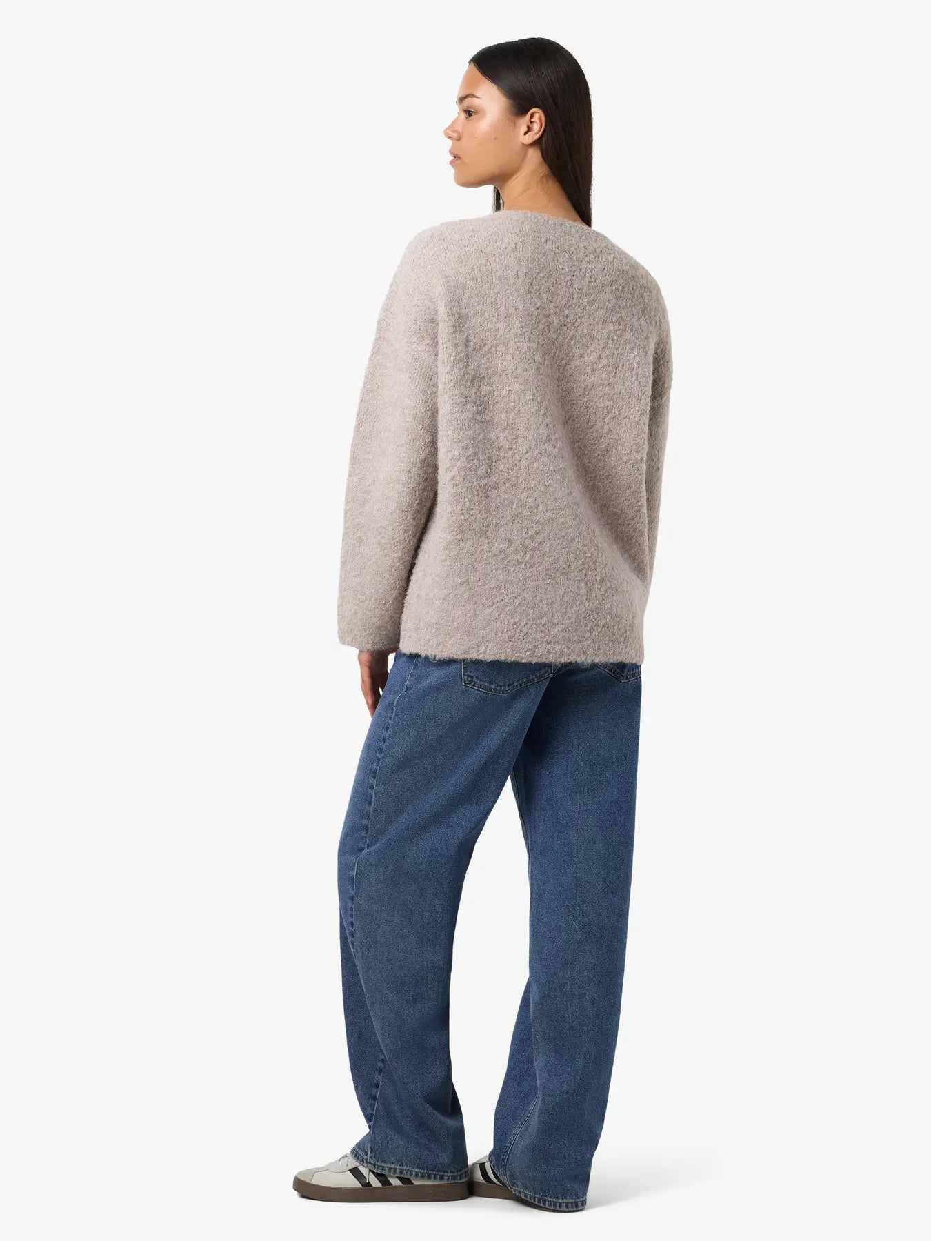 NM DOLLY LS KNIT CARDIGAN - SILVER MINK