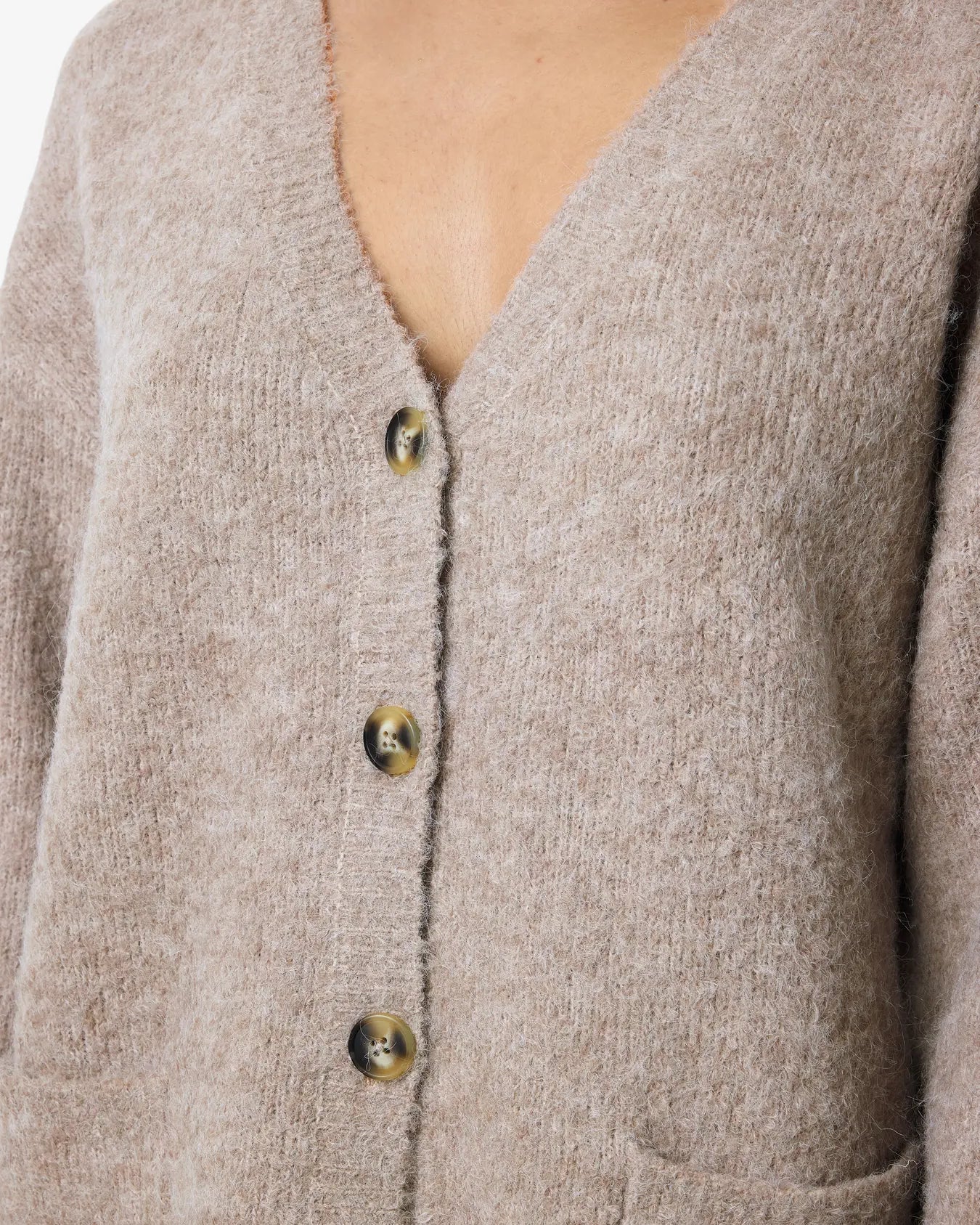 NM DOLLY LS KNIT CARDIGAN - SILVER MINK