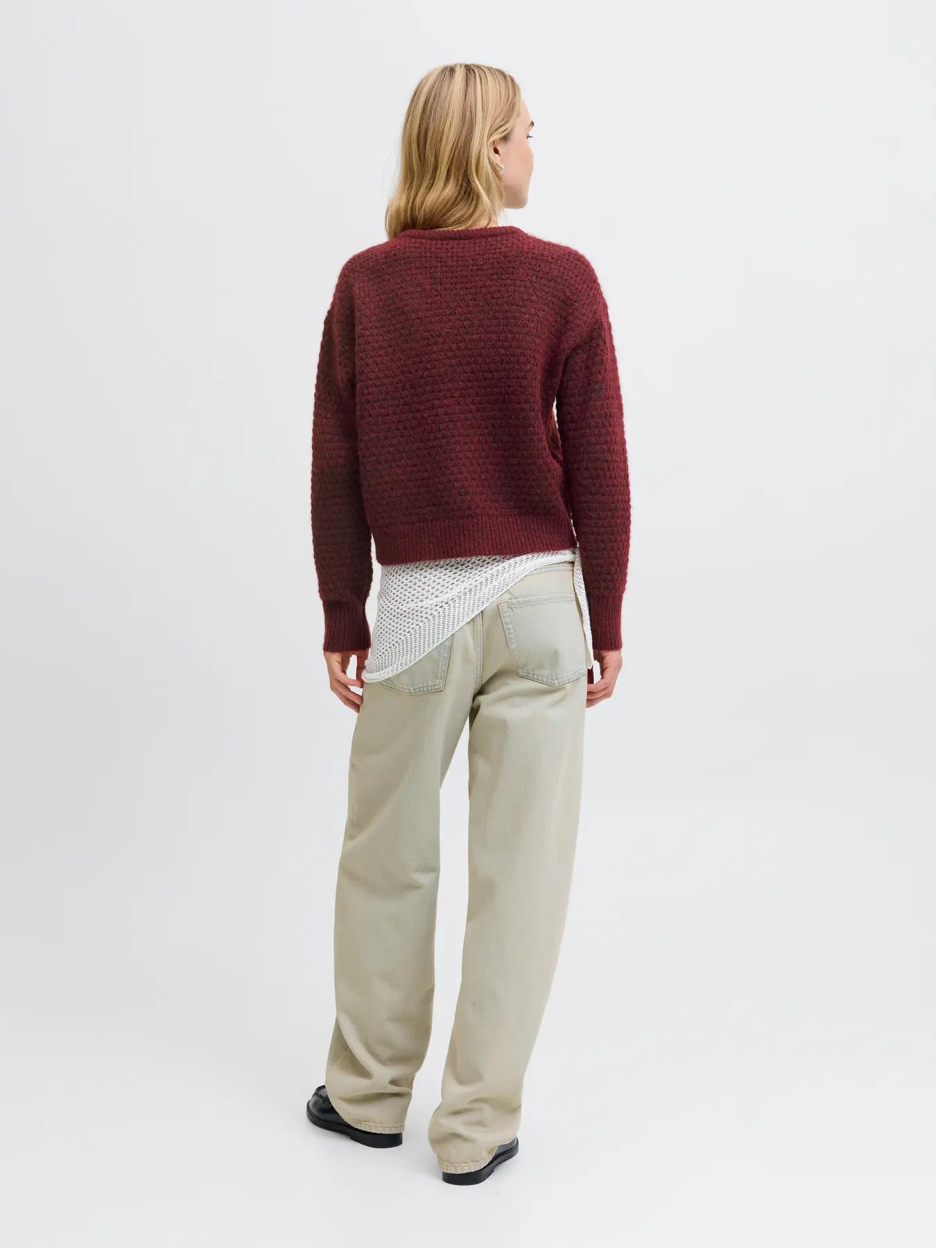 MILLY CREW NECK SWEATER - CABERNET