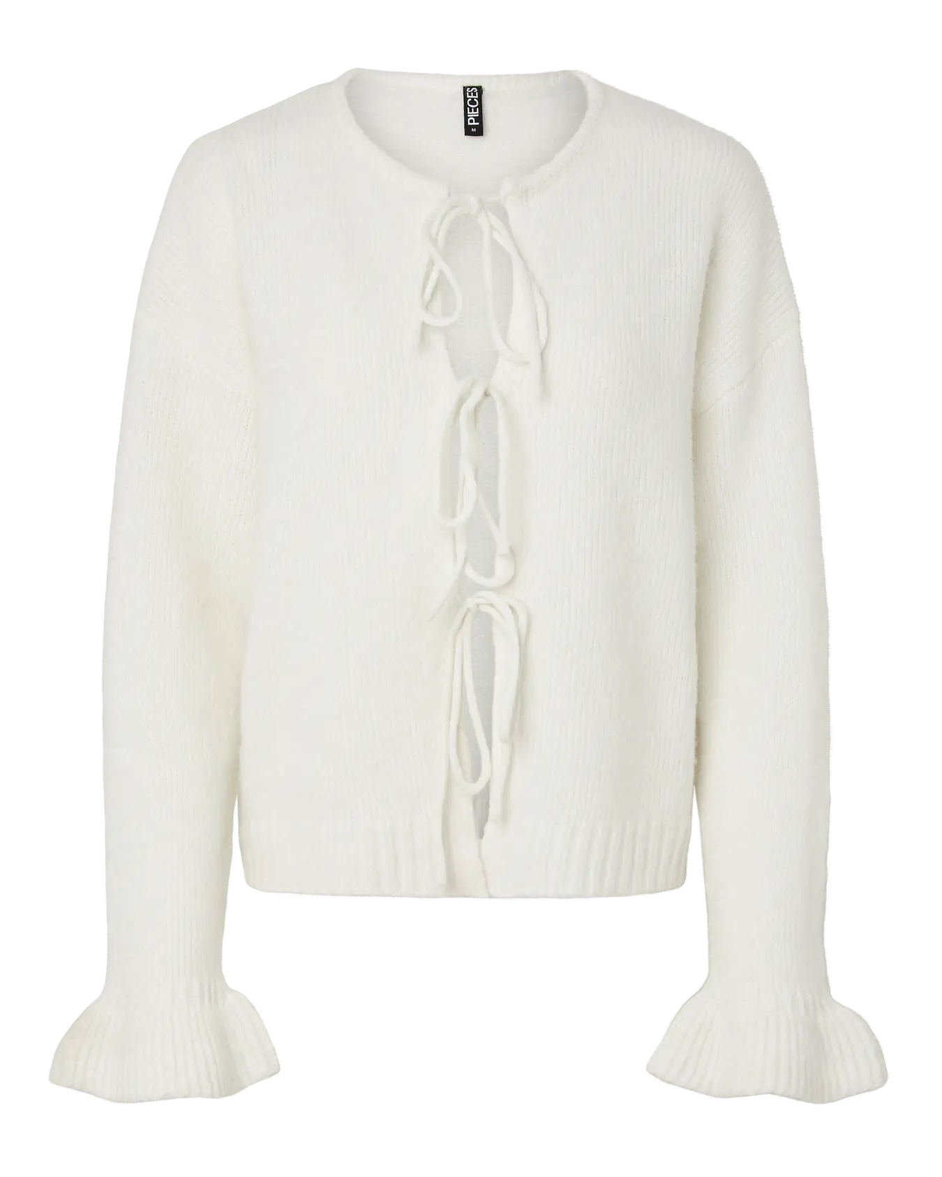 PIECES JIMMA TIE CARDIGAN - BIRCH