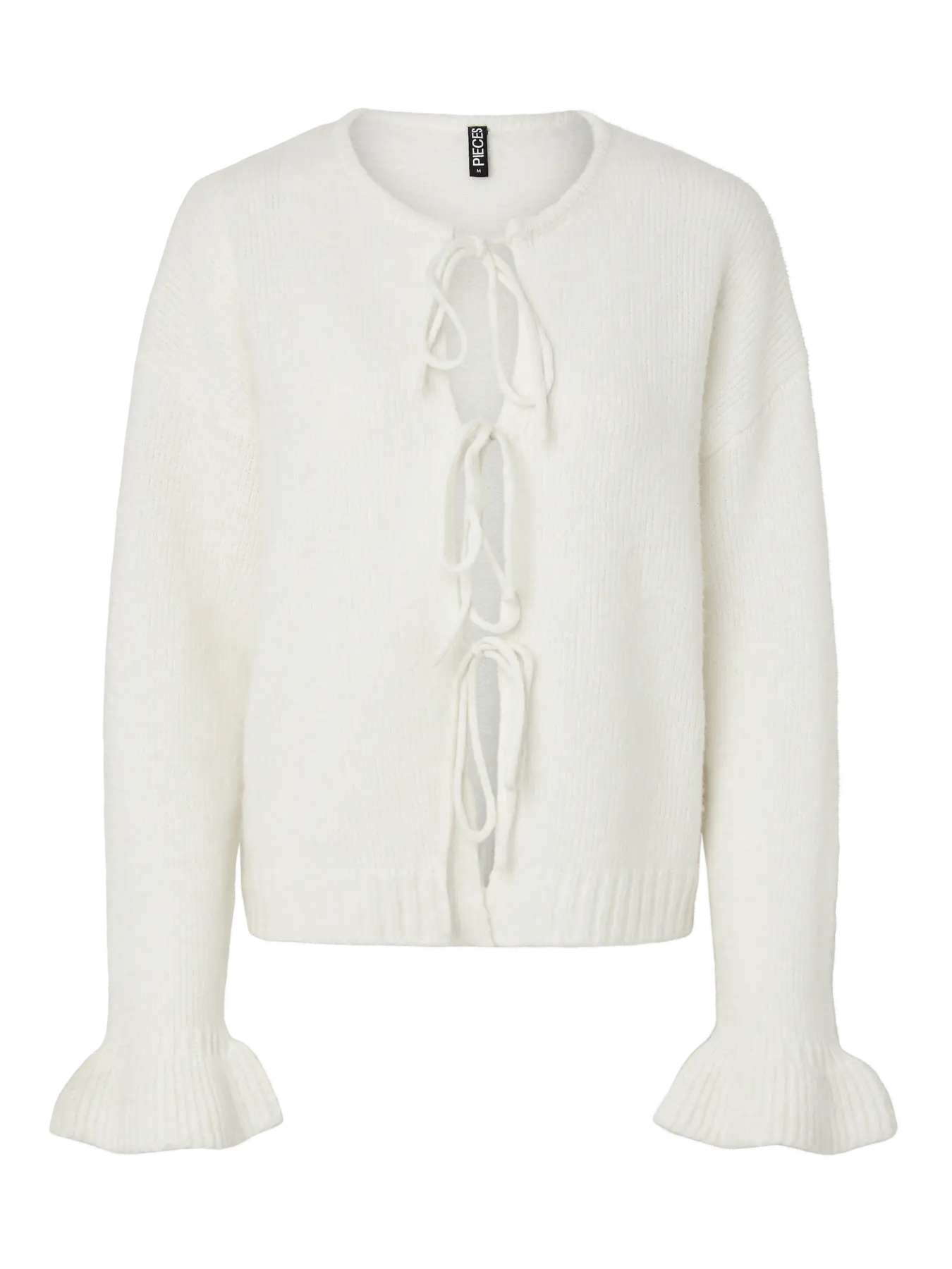 PIECES JIMMA TIE CARDIGAN - BIRCH