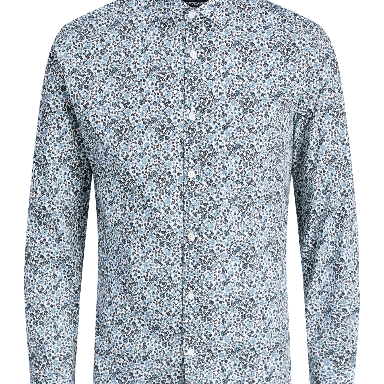 J+J BLACKPOOL PRINTED DRESS SHIRT - GOBLIN BLUE