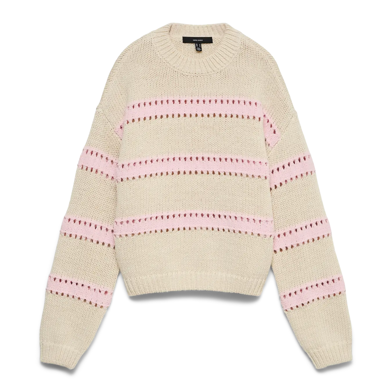 VM LILLOAN O NECK PULLOVER - BIRCH + PARFAIT PINK