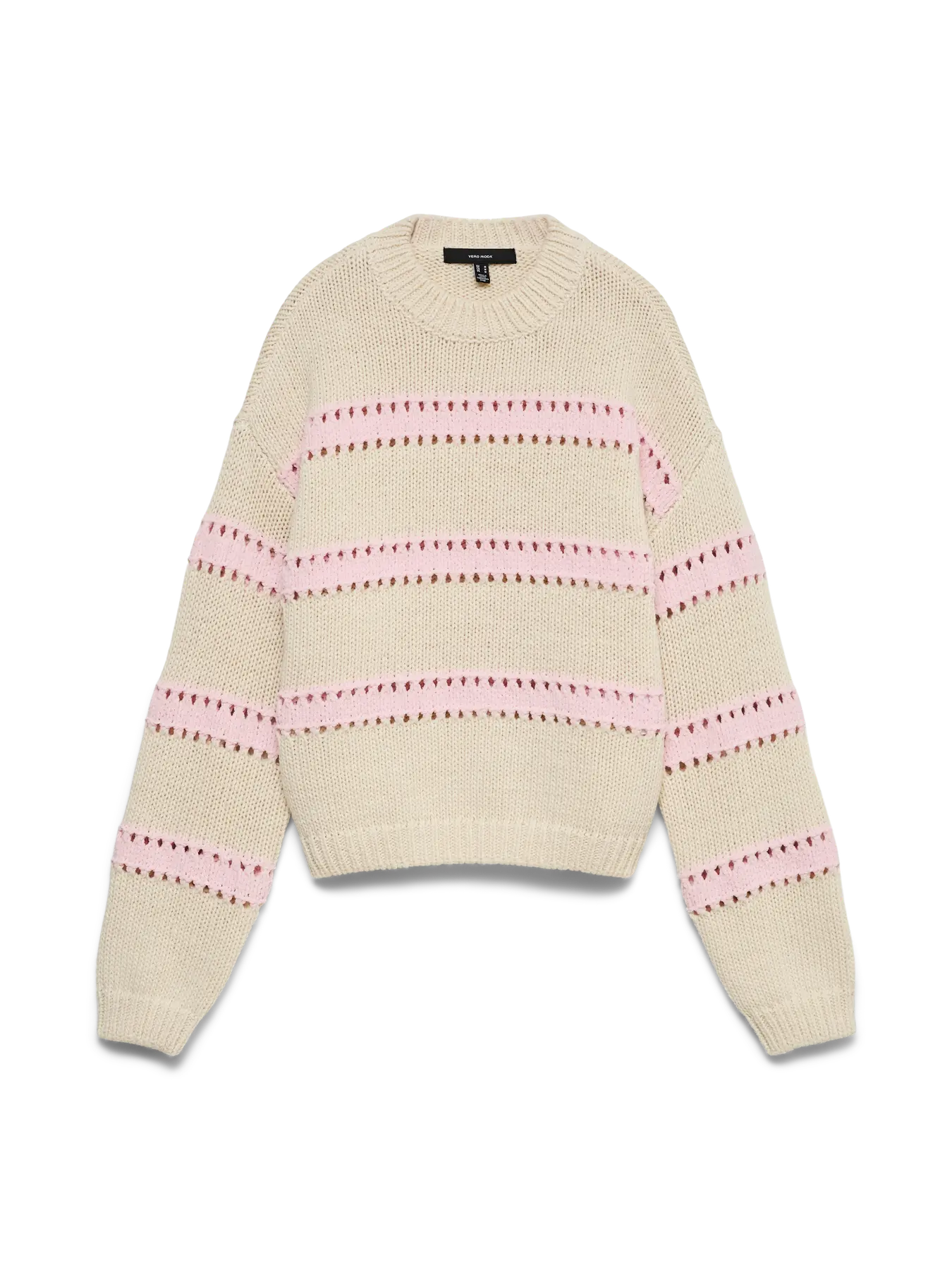 VM LILLOAN O NECK PULLOVER - BIRCH + PARFAIT PINK