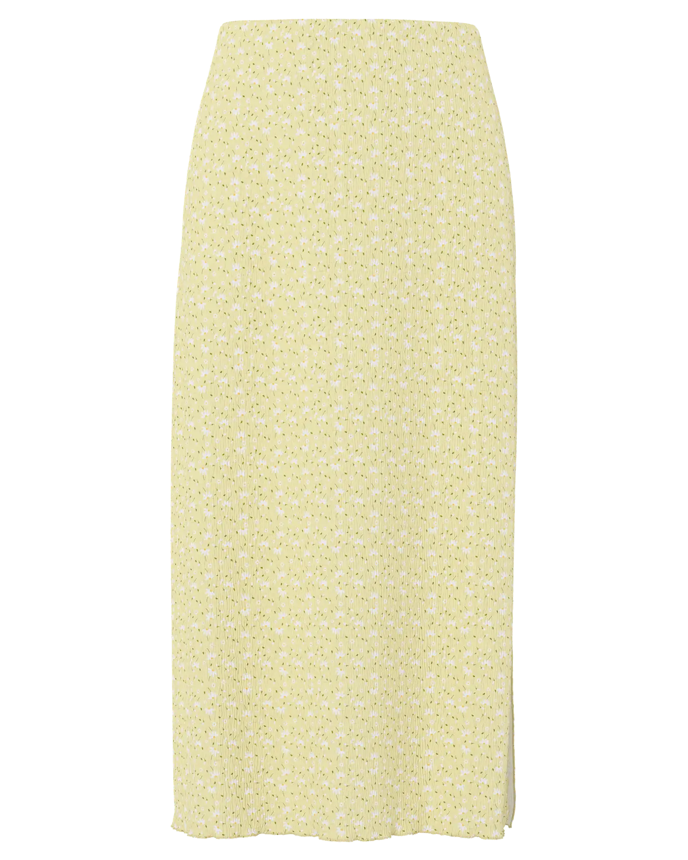 PIECES FLORA PRINTED MIDI SKIRT - FRENCH VANILLA
