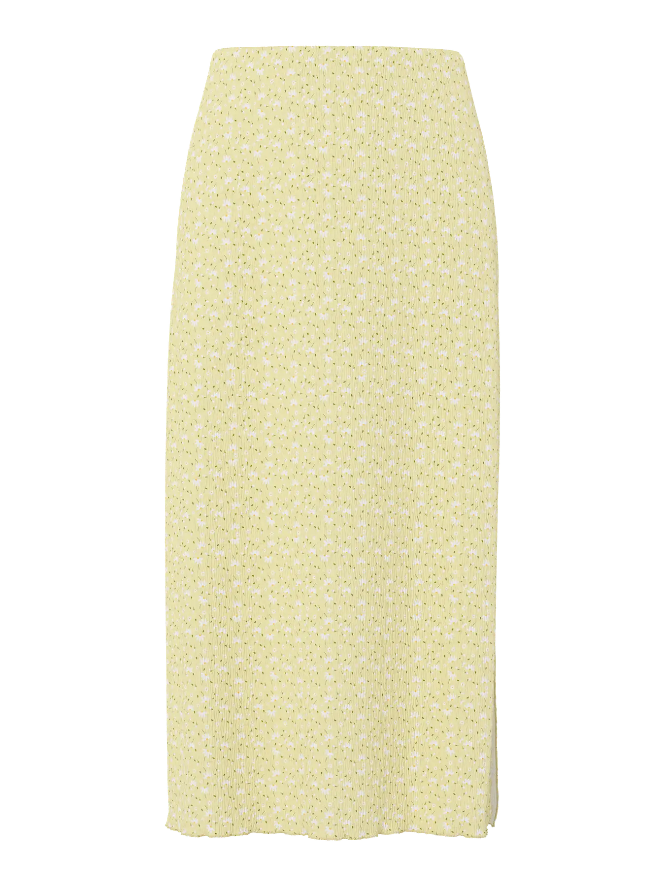 PIECES FLORA PRINTED MIDI SKIRT - FRENCH VANILLA