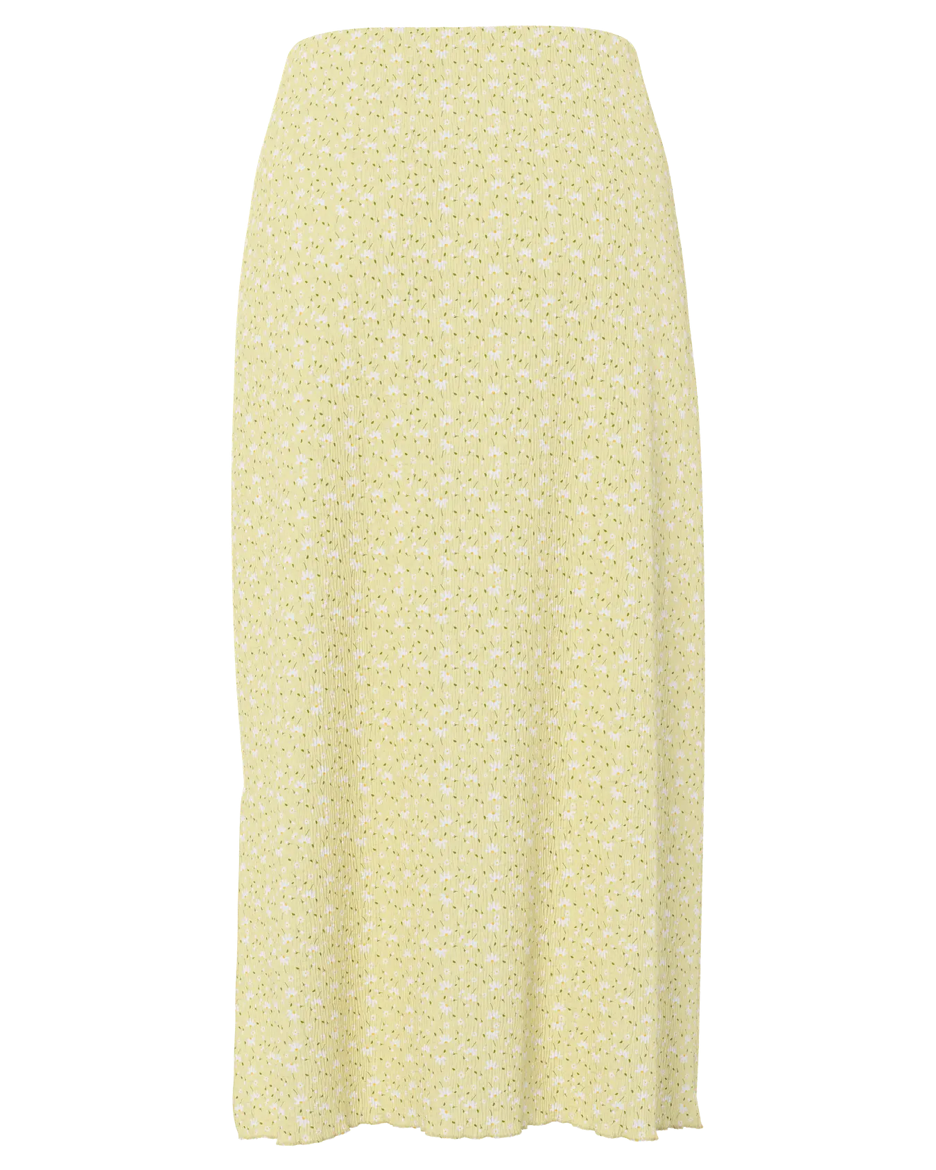 PIECES FLORA PRINTED MIDI SKIRT - FRENCH VANILLA