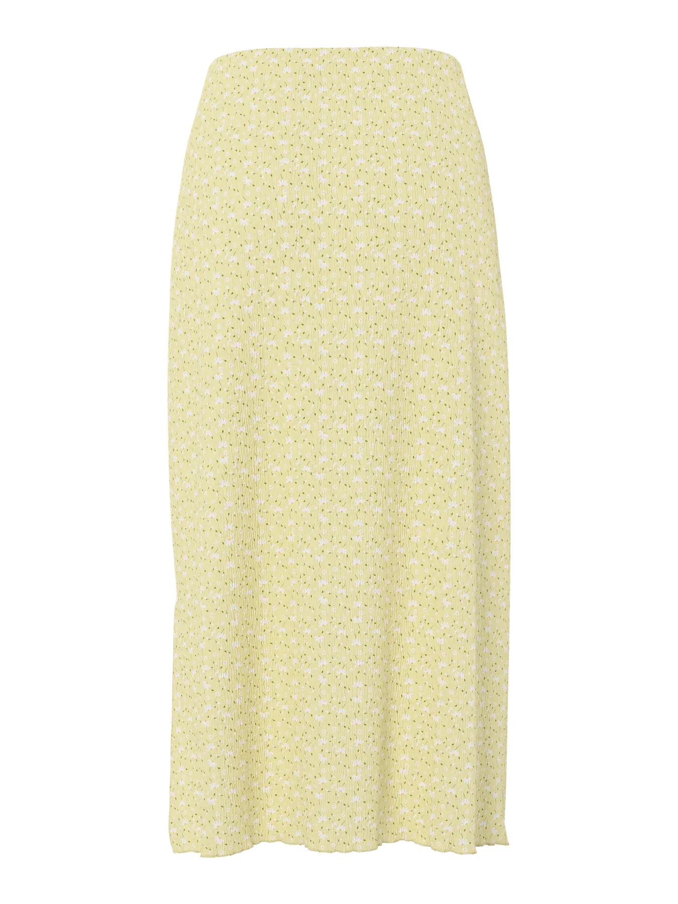 PIECES FLORA PRINTED MIDI SKIRT - FRENCH VANILLA