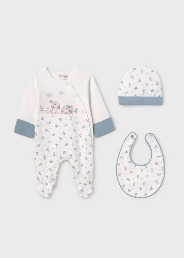 MAYORAL 3PC SLEEPER GIFT SET - POLAR BLUE