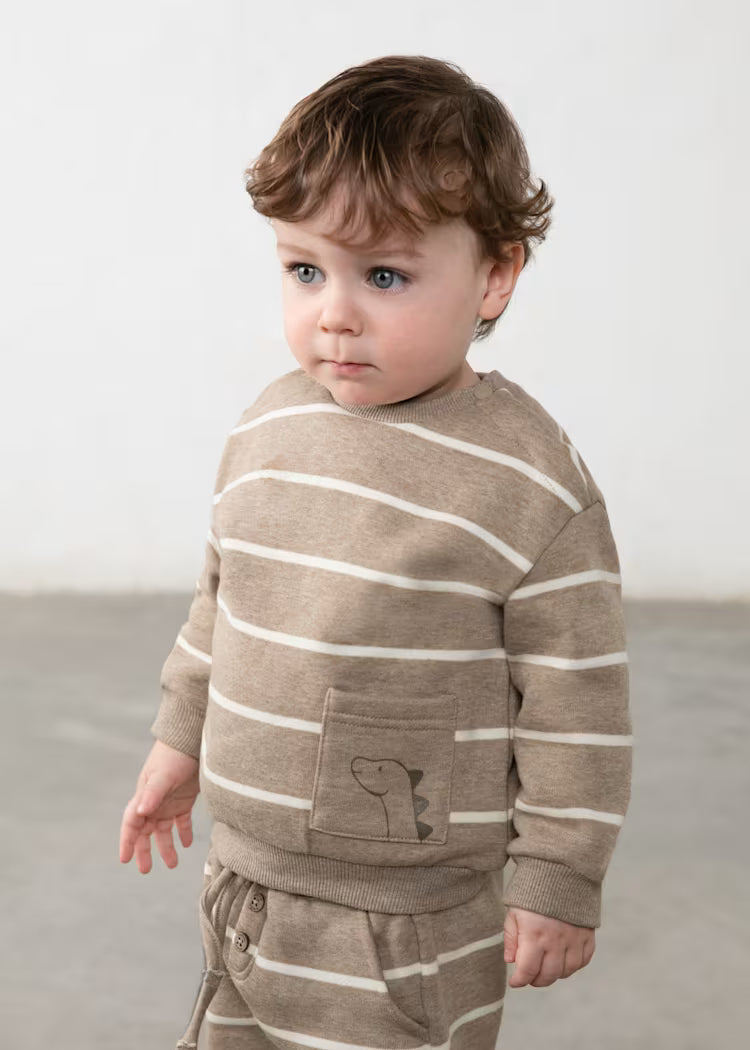MAYORAL ANIMAL POCKET SWEATSHIRT - TRUFFLE
