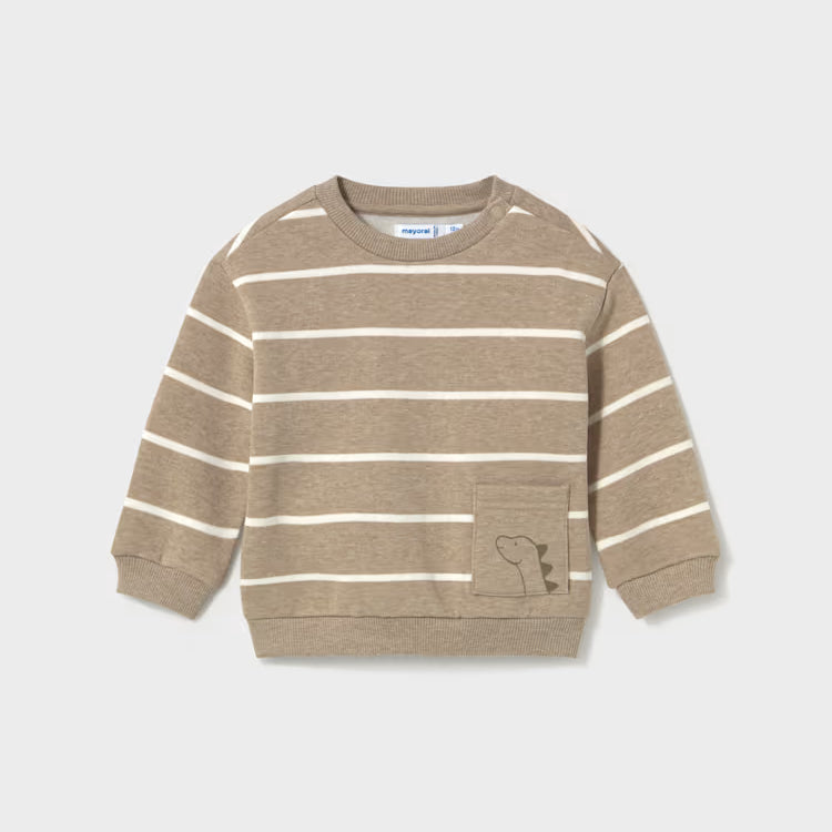 MAYORAL ANIMAL POCKET SWEATSHIRT - TRUFFLE